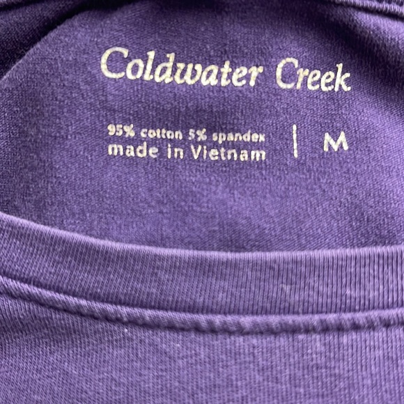 Coldwater Creek Purple Glitter Long Sleeve Tee Medium - Picture 6 of 9